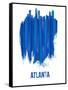 Atlanta Skyline Brush Stroke - Blue-NaxArt-Framed Stretched Canvas