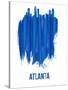 Atlanta Skyline Brush Stroke - Blue-NaxArt-Stretched Canvas