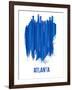 Atlanta Skyline Brush Stroke - Blue-NaxArt-Framed Art Print