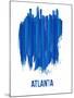 Atlanta Skyline Brush Stroke - Blue-NaxArt-Mounted Art Print