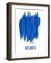 Atlanta Skyline Brush Stroke - Blue-NaxArt-Framed Art Print