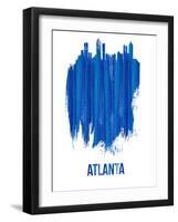 Atlanta Skyline Brush Stroke - Blue-NaxArt-Framed Art Print