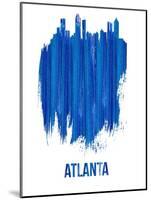 Atlanta Skyline Brush Stroke - Blue-NaxArt-Mounted Art Print