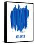 Atlanta Skyline Brush Stroke - Blue-NaxArt-Framed Stretched Canvas