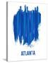 Atlanta Skyline Brush Stroke - Blue-NaxArt-Stretched Canvas