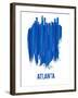 Atlanta Skyline Brush Stroke - Blue-NaxArt-Framed Art Print