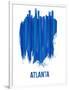 Atlanta Skyline Brush Stroke - Blue-NaxArt-Framed Art Print