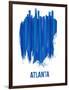 Atlanta Skyline Brush Stroke - Blue-NaxArt-Framed Art Print