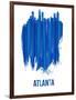 Atlanta Skyline Brush Stroke - Blue-NaxArt-Framed Art Print