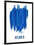 Atlanta Skyline Brush Stroke - Blue-NaxArt-Framed Art Print