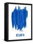 Atlanta Skyline Brush Stroke - Blue-NaxArt-Framed Stretched Canvas