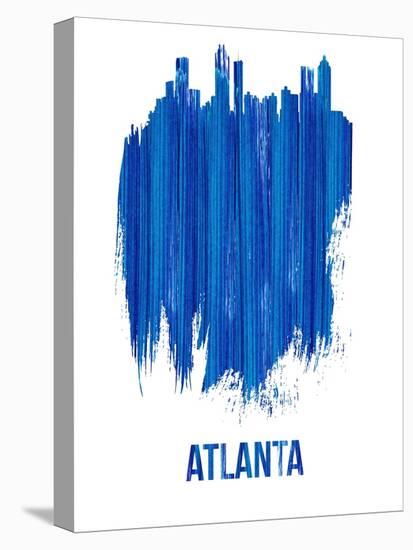 Atlanta Skyline Brush Stroke - Blue-NaxArt-Stretched Canvas