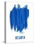 Atlanta Skyline Brush Stroke - Blue-NaxArt-Stretched Canvas