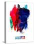 Atlanta Skyline Brush Stroke - Watercolor-NaxArt-Stretched Canvas