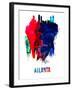 Atlanta Skyline Brush Stroke - Watercolor-NaxArt-Framed Art Print