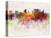 Atlanta Skyline in Watercolor Background-paulrommer-Stretched Canvas