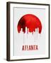 Atlanta Skyline Red-null-Framed Art Print