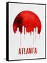 Atlanta Skyline Red-null-Framed Stretched Canvas