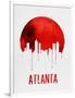 Atlanta Skyline Red-null-Framed Art Print