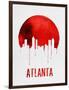 Atlanta Skyline Red-null-Framed Art Print