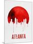 Atlanta Skyline Red-null-Mounted Art Print