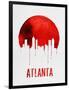 Atlanta Skyline Red-null-Framed Art Print