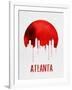 Atlanta Skyline Red-null-Framed Art Print