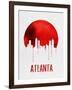 Atlanta Skyline Red-null-Framed Art Print