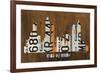 Atlanta Skyline-Design Turnpike-Framed Giclee Print