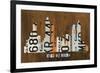 Atlanta Skyline-Design Turnpike-Framed Giclee Print