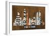 Atlanta Skyline-Design Turnpike-Framed Premium Giclee Print