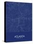 Atlanta, United States of America Blue Map-null-Stretched Canvas