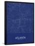 Atlanta, United States of America Blue Map-null-Framed Poster