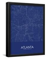 Atlanta, United States of America Blue Map-null-Framed Poster