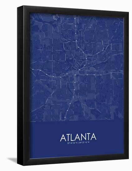 Atlanta, United States of America Blue Map-null-Framed Poster