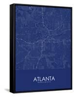 Atlanta, United States of America Blue Map-null-Framed Stretched Canvas