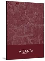 Atlanta, United States of America Red Map-null-Stretched Canvas