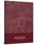 Atlanta, United States of America Red Map-null-Stretched Canvas