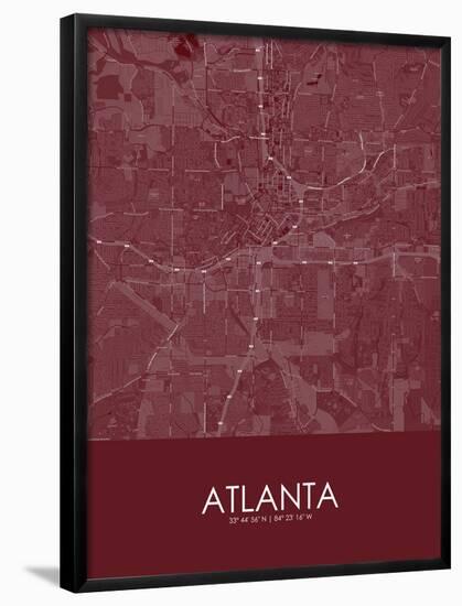 Atlanta, United States of America Red Map-null-Framed Poster