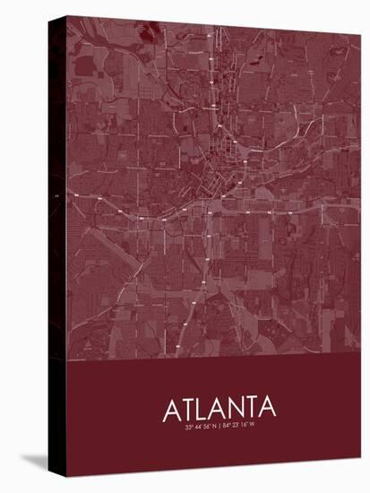 Atlanta, United States of America Red Map-null-Stretched Canvas