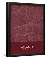 Atlanta, United States of America Red Map-null-Framed Poster