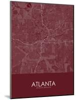 Atlanta, United States of America Red Map-null-Mounted Poster