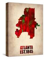 Atlanta Watercolor Map-NaxArt-Stretched Canvas