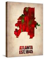 Atlanta Watercolor Map-NaxArt-Stretched Canvas