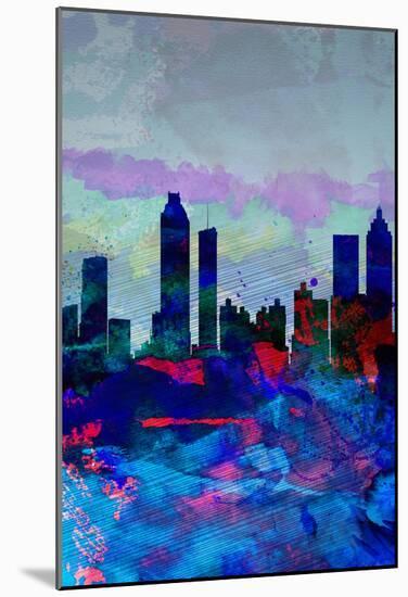 Atlanta Watercolor Skyline-NaxArt-Mounted Poster