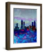 Atlanta Watercolor Skyline-NaxArt-Framed Art Print