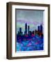 Atlanta Watercolor Skyline-NaxArt-Framed Art Print