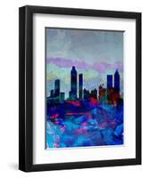 Atlanta Watercolor Skyline-NaxArt-Framed Art Print