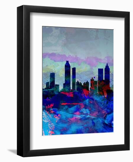 Atlanta Watercolor Skyline-NaxArt-Framed Art Print