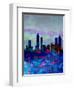 Atlanta Watercolor Skyline-NaxArt-Framed Art Print
